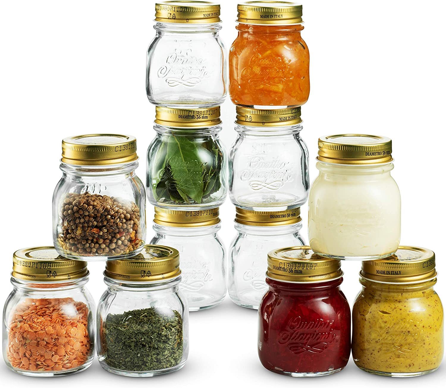 Bormioli Rocco Quattro Stagioni Small Glass Mason 5 Ounce Mini Jars 12 Pack gallery