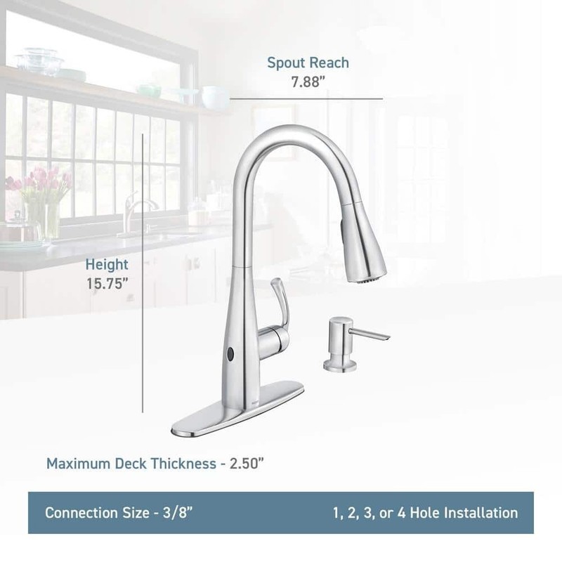 Essie Touchless MotionSense Pull-Down Sprayer Faucet in S. R. Stainless by MOEN gallery