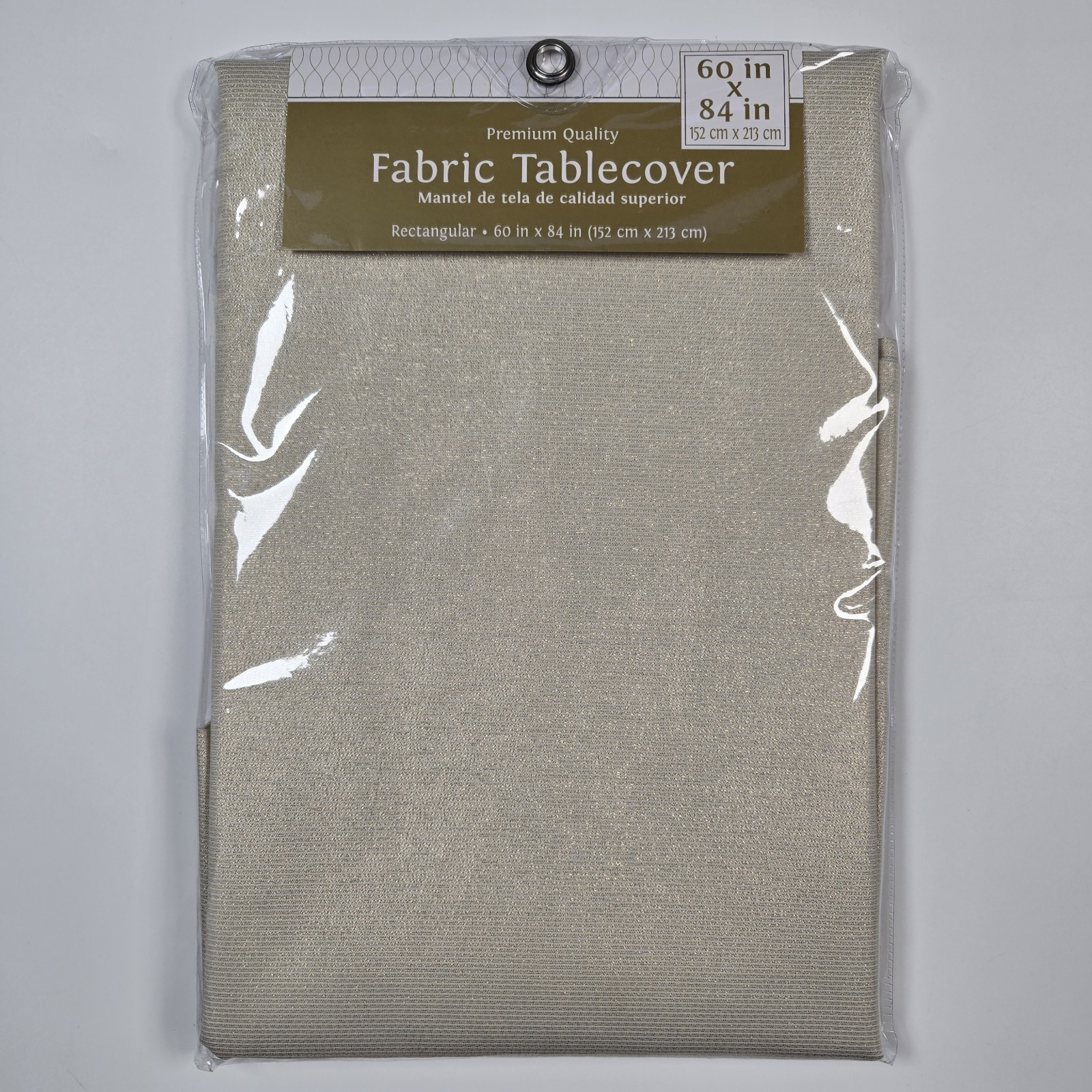 NEW Rectangular 60 in x 84 in (152 cm x 213 cm) fabric tablecover Shimmery Gold gallery