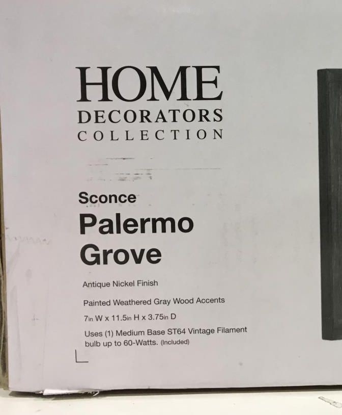 Home Decorators Collection Palermo Grove 1-Light Antique Nickel Sconce gallery