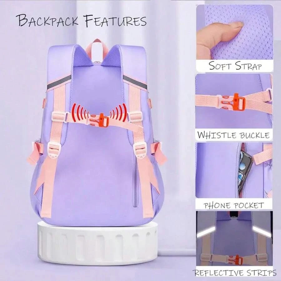 Backpack Student Backpack With Multiple Pockets, Large Capacity, Breathable And 5