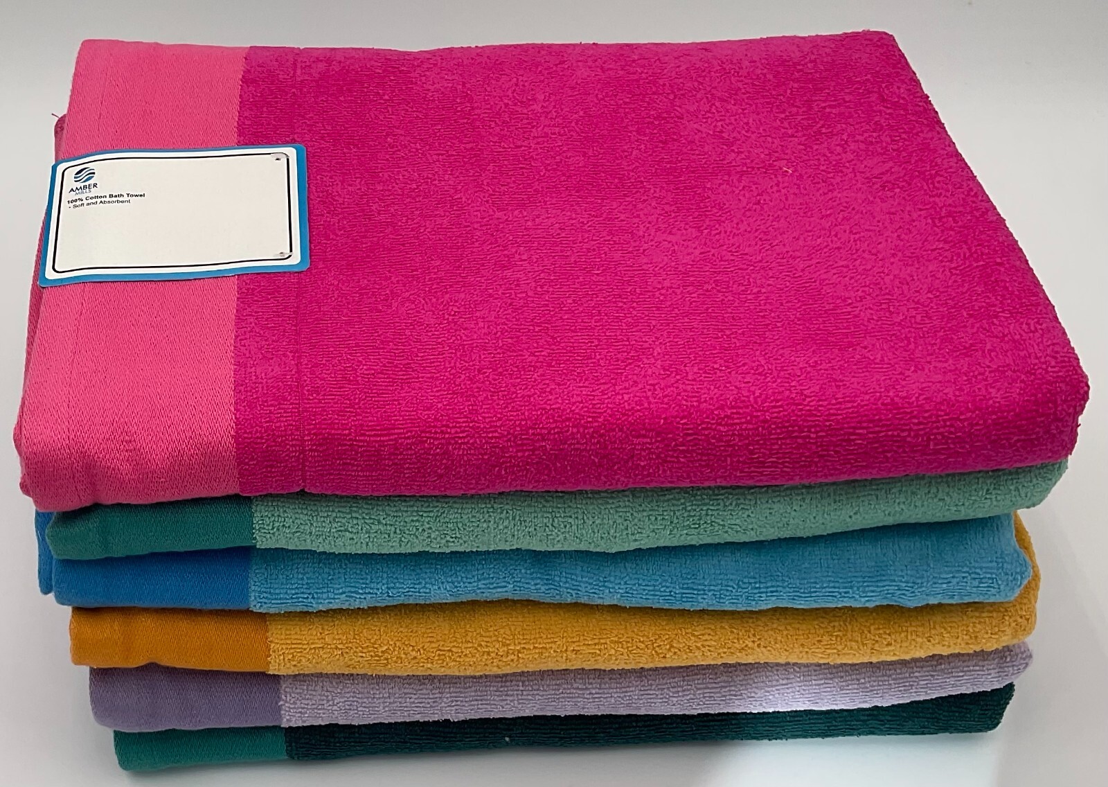 Amber Mills 100% Cotton Velour Bath Towel Size 30" x 60" In 7 Colors to Chose gallery
