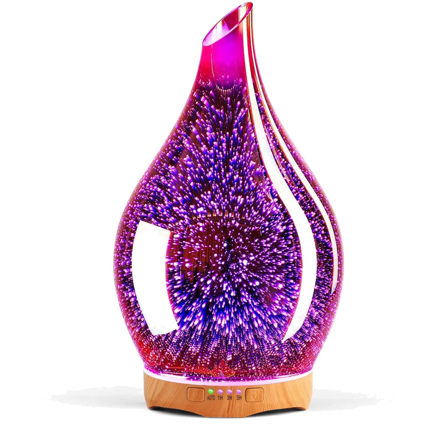 Stylish 280ml 3D Glass Humidifier with Seven Color Light for Mood Enhancement gallery
