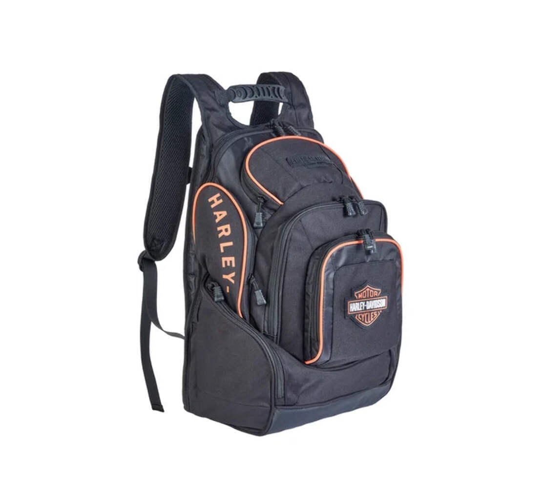 Harley-Davidson® Legend Backpack | Black with Orange 2
