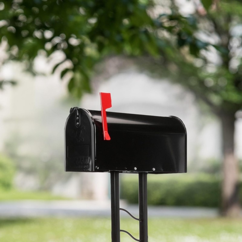 Mailbox to Go Kit - Medium Black Galvanized Steel Mailbox with Post gallery