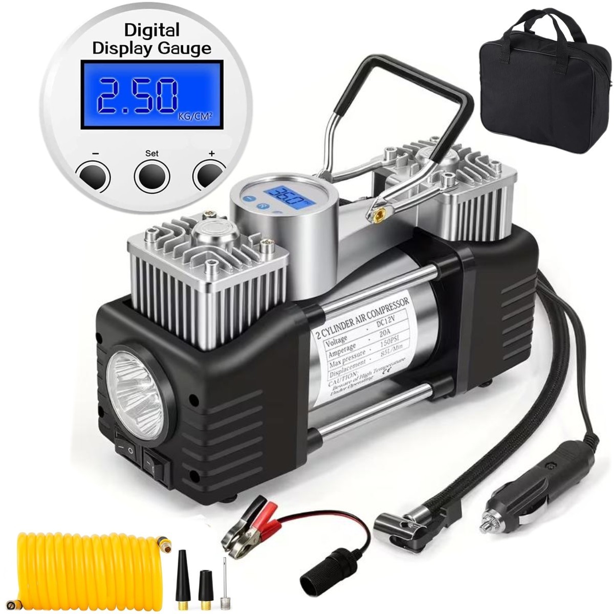 150PSI Heavy Duty Portable Air Compressor Auto Car Tire Inflator Electric Pump gallery