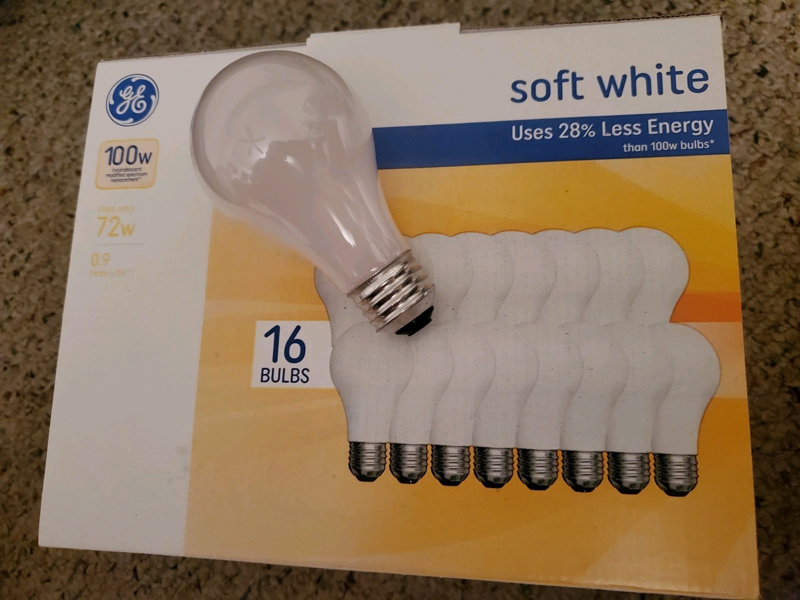 * 16 NEW GE 100 Watt DIMMABLE Soft White Light Bulbs Old Stock GE A19 Vintage * gallery