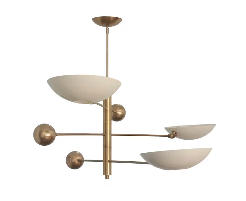 3 Light Pendant Mid Century Modern Raw Brass Sputnik chandelier light Fixture gallery