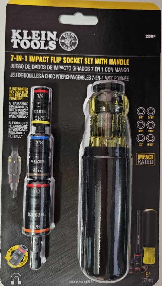 Klein Tools 32900 Impact Flip Socket Set - 7 in 1