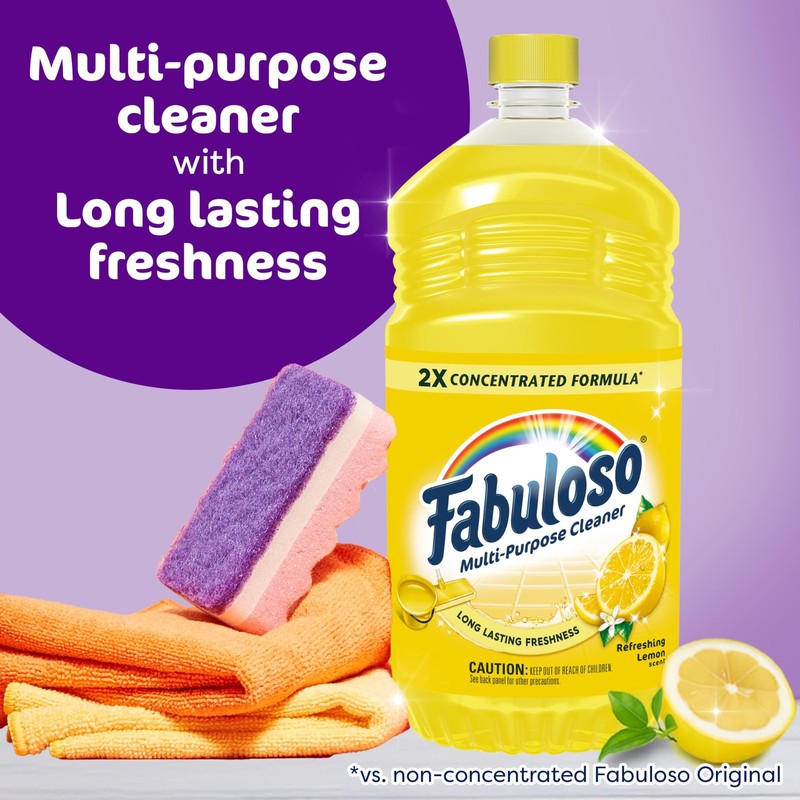 Fabuloso Multi-Purpose Cleaner Refreshing Lemon Scent 2X Concentrated 56 fl oz gallery