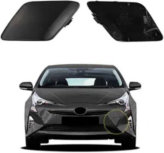 Car Front Bumper Tow Hook Cover Compatible w Color: Unpainted left Driver Side