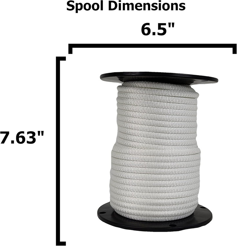 5/16 Inch Wire Center Polyester Flagpole Rope - 100 Foot Spool | Industrial Grad gallery
