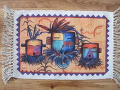 DIGATALLY PRINTED Poly/cotton Native Kachina Heads Sheri Burns Placemats – 2