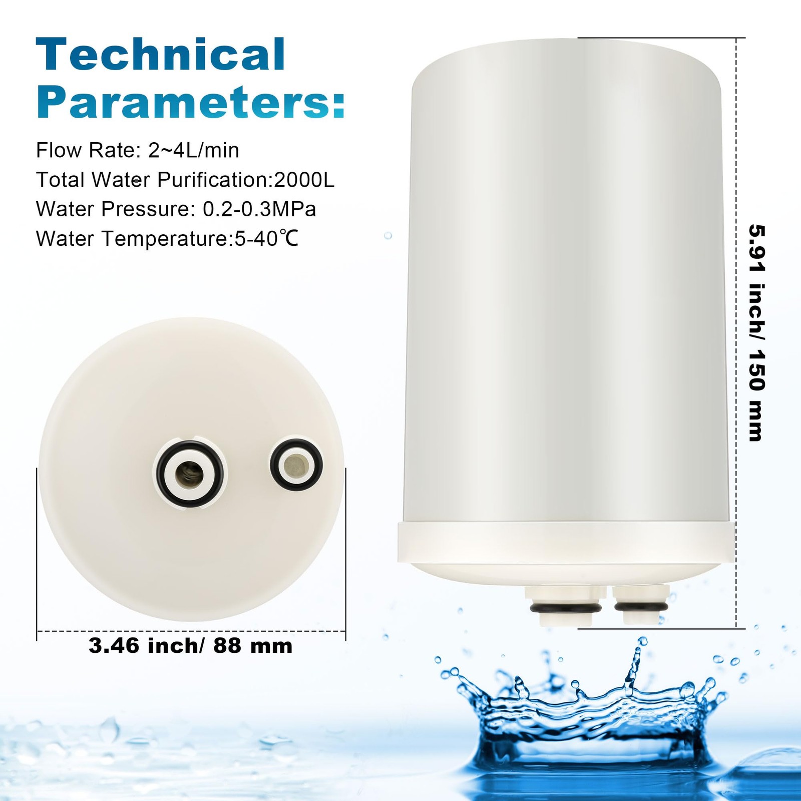 Mysora 1 Pack Premium Grade Water Filter Replacement Compatible with HG-N Type gallery