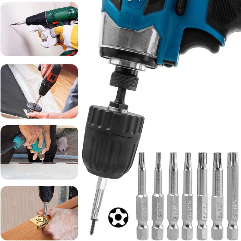 14Pcs 5 Point Torx Security Bits Magnetic 5 Point Star Tamper Proof Bit Set 1/4" gallery