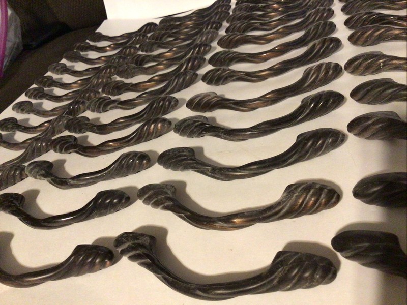 6 Copper Alloy Cabinet Drawer Pull 3 or 3 3/4 Twist Rope Braid Twisted Brown gallery