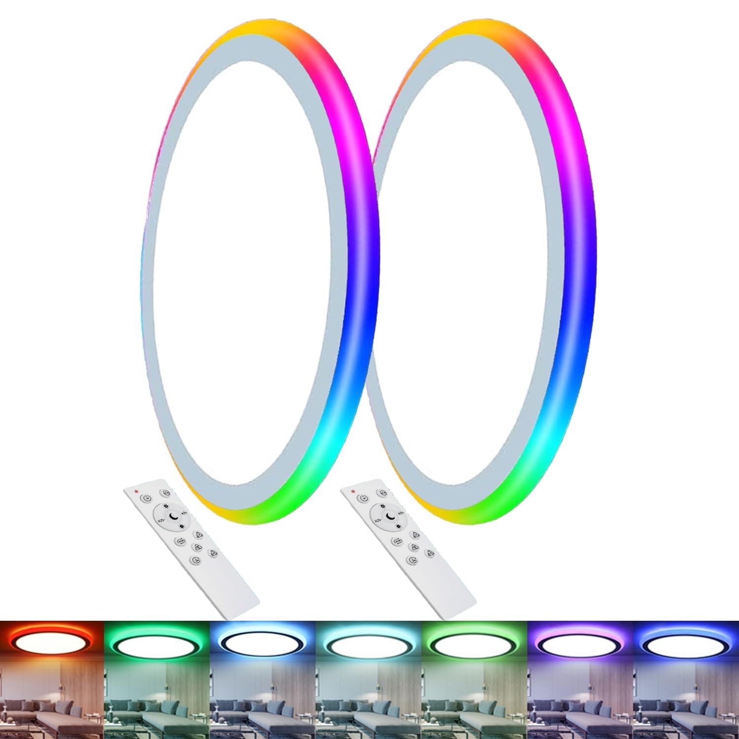 2Pack 13Inch Magic RGB Flush Mount Led Ceiling Light,34W 3400LM Dimmable with... gallery
