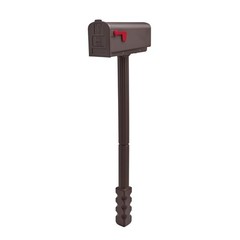 Medium Mocha Mailbox and Post Kit with Plastic Construction