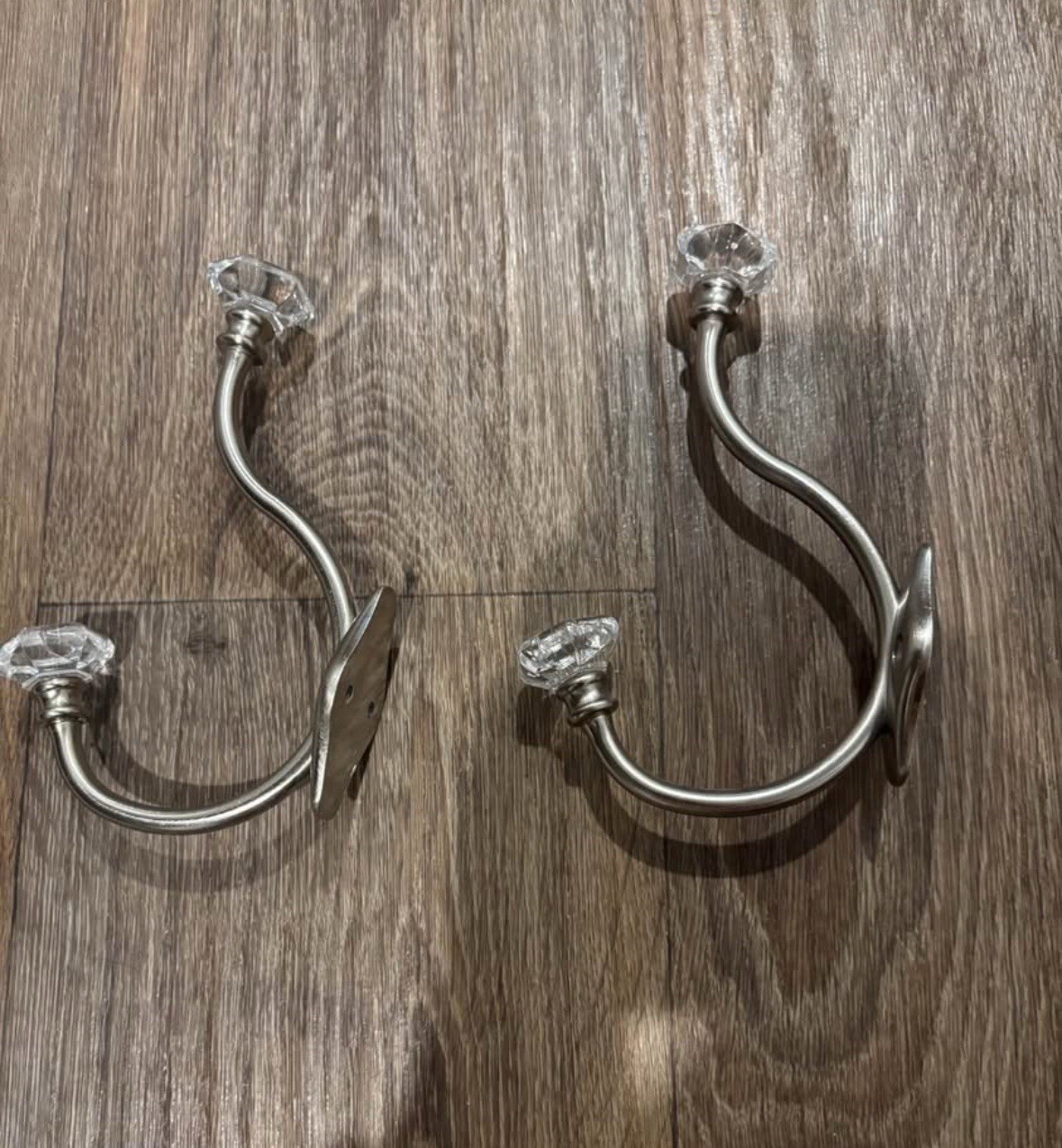 Threshold Satin Nickel Decorative Wall Hooks Set of 2 Silver Hooks gallery