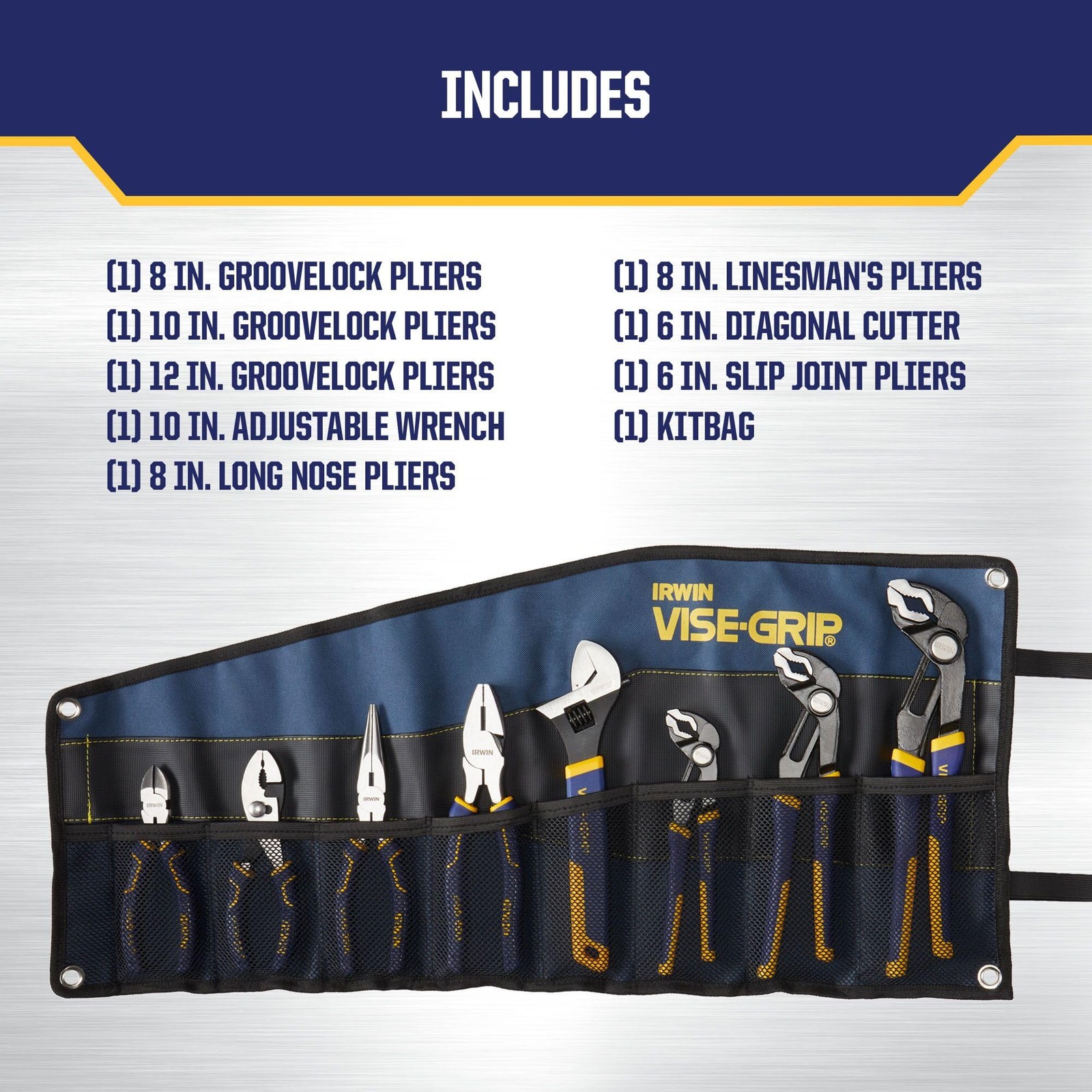 Irwin Tools Vise-Grip Groovelock Pliers Set 8 Piece 2078712 gallery