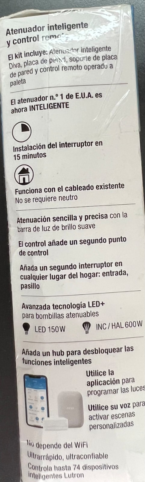 Lutron Diva Smart 150W LED Dimmer Switch - White (DVRF-PKG1D-WH-R) 6984/OB gallery