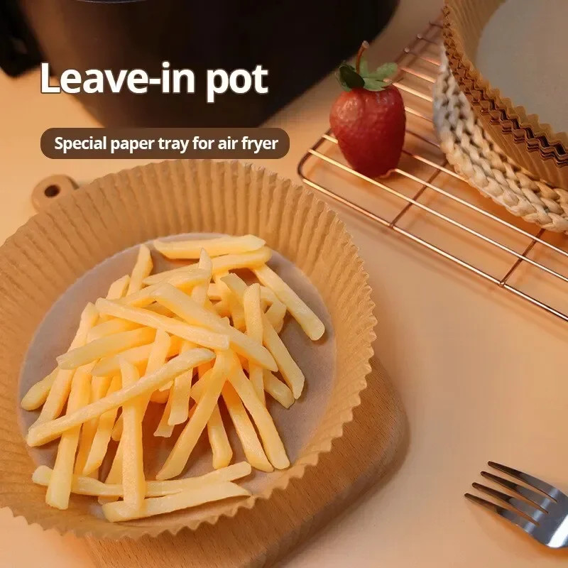 100Pcs 16cm Base Round Air Fryer Disposable Paper Liners Non Stick Baking gallery