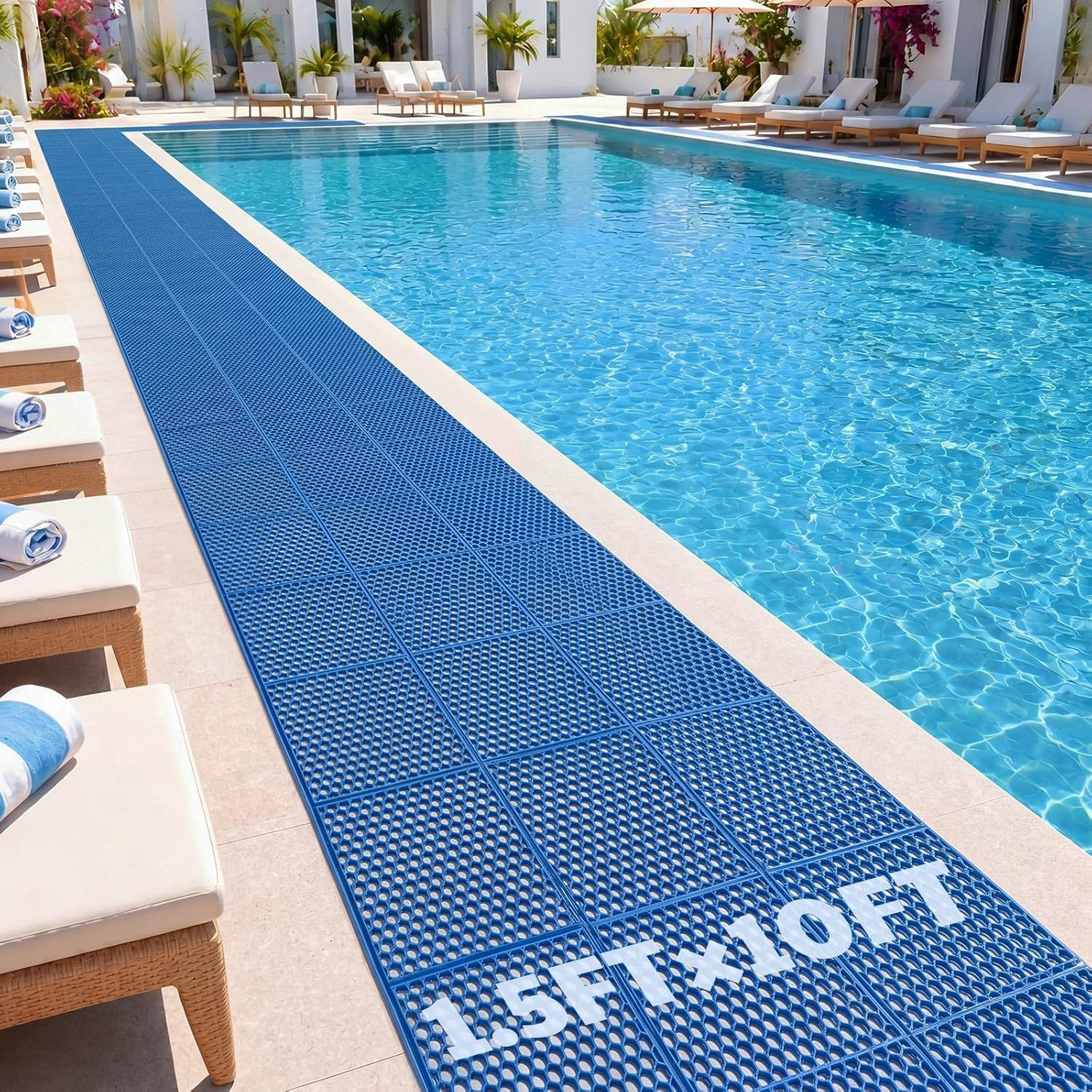 Pool Mat Non Slip Drainage Mats Swimming Pool Floor Deck Mats Rugs PVC Splash Me gallery