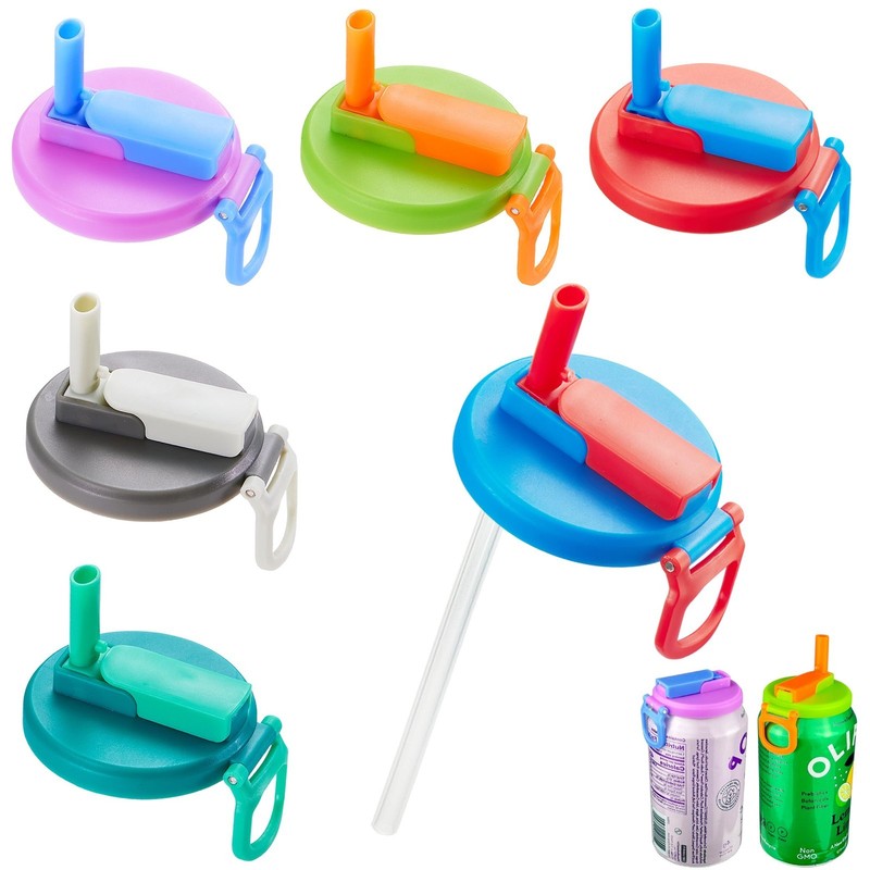 4-Pack Leak-Proof Can Lids with Straws – Reusable Beverage Covers for Canned Dri gallery