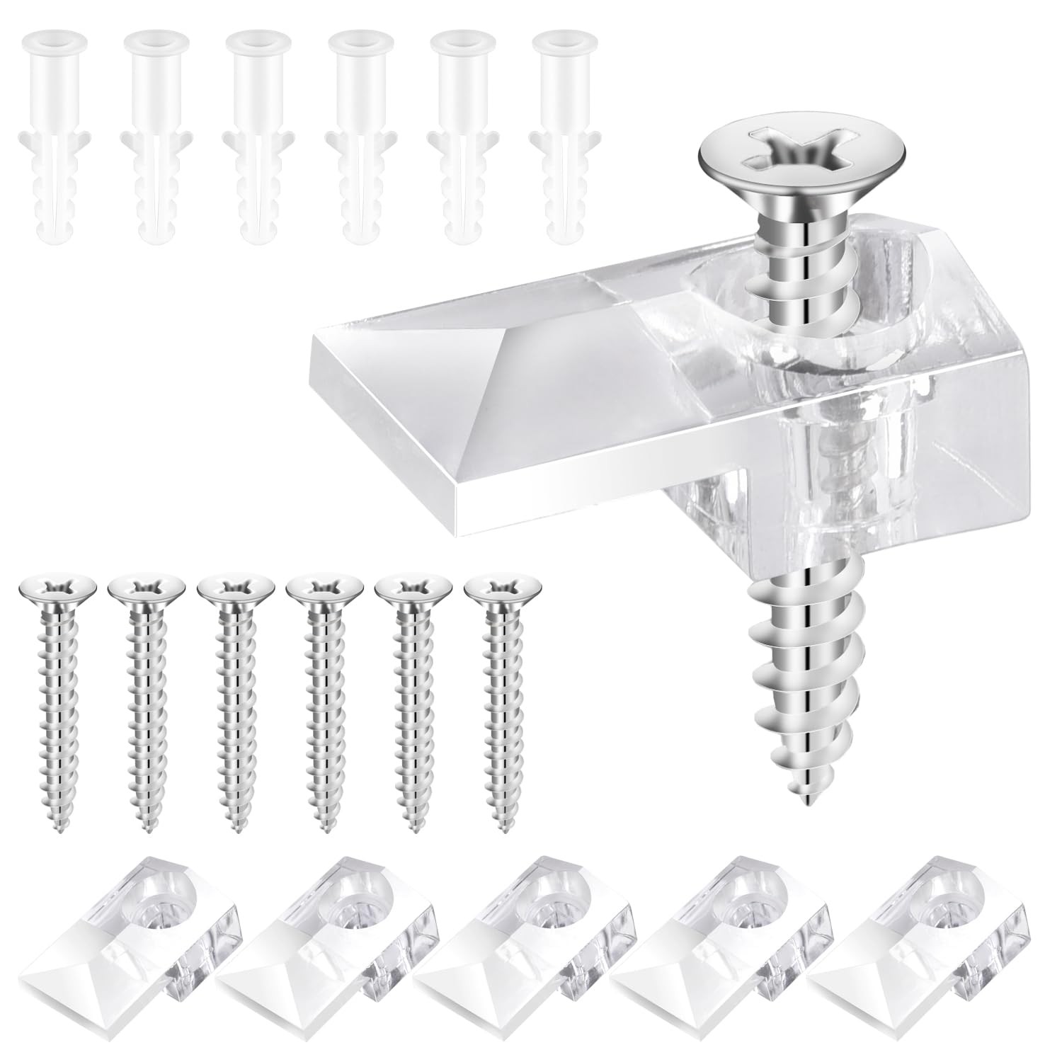 HeavyDuty Mirror Clips 30 Sets Plastic Metal Mounting Hardware for Cabinet Door gallery