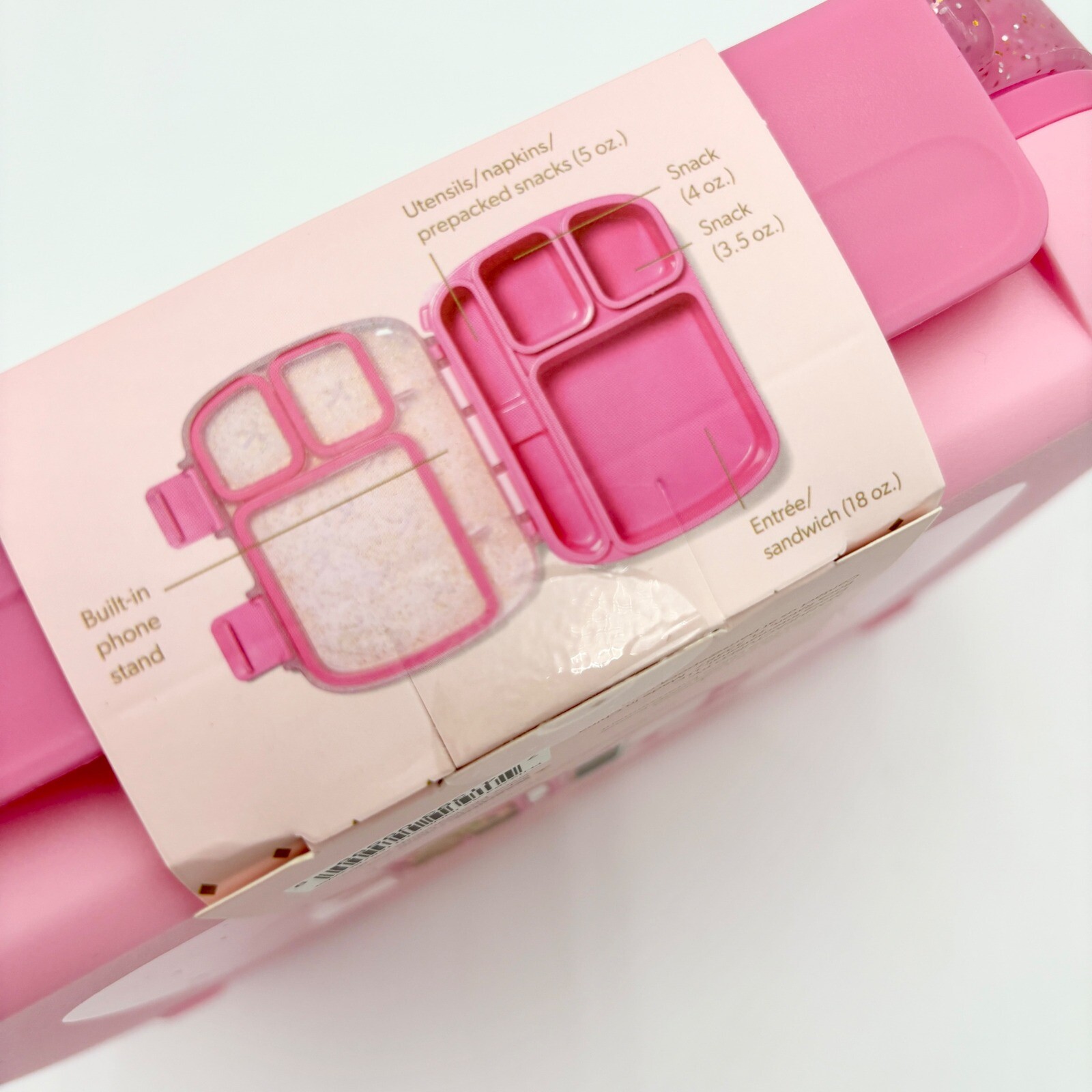Paris Hilton Kitchen Bento Box 4 Compartment Lunch Box Phone Stand Pink Glitter gallery