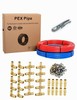 1/2" 2x 100ft(200ft) PEX Pipe ,30 Pcs 1/2" Brass Fitting, 100 Pcs Clamps ,Cutter gallery