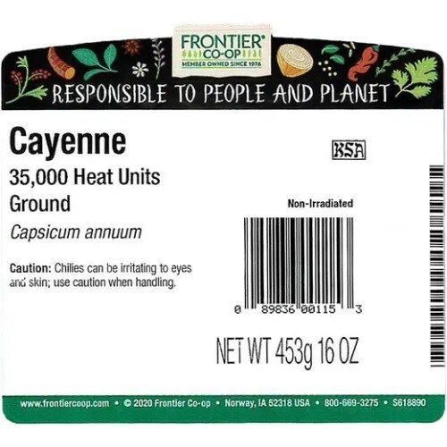 (2 PACK) Frontier Cayenne 35,000 Heat Units 16 oz. each - Best by 11/26 gallery