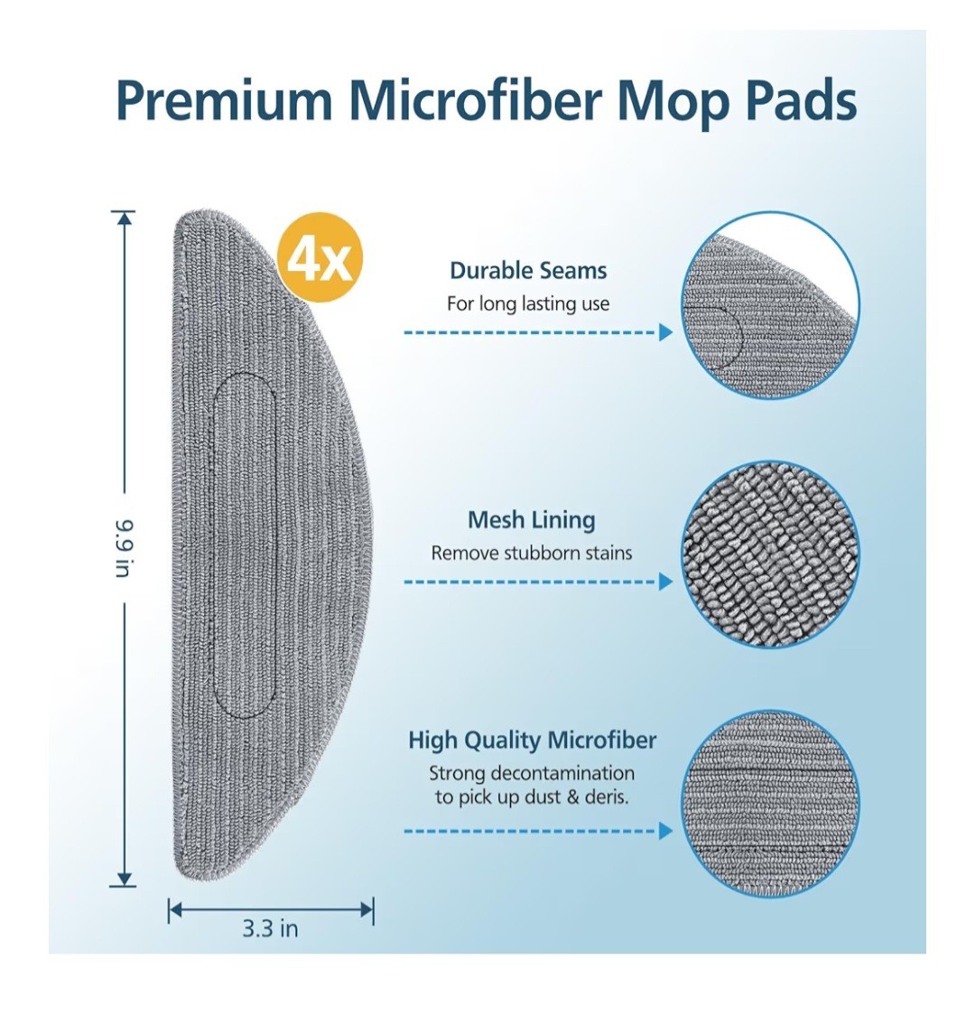 4 Pack Replacement Mop Pad Compatible with iRobot Roomba Combo i5+/ i5/ j5+/ j5 gallery