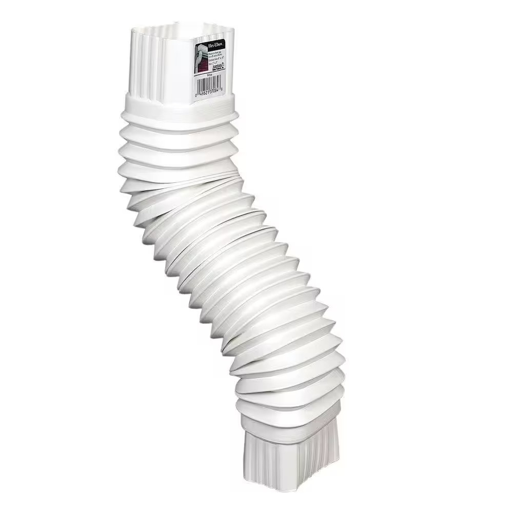 Flex-Elbow 3 In. X 4 In. White Vinyl Downspout Elbow gallery