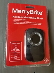 Merry Brite Outdoor Mechanical Timer 2-8 hours or Dusk – Dawn, Single Outlet NEW