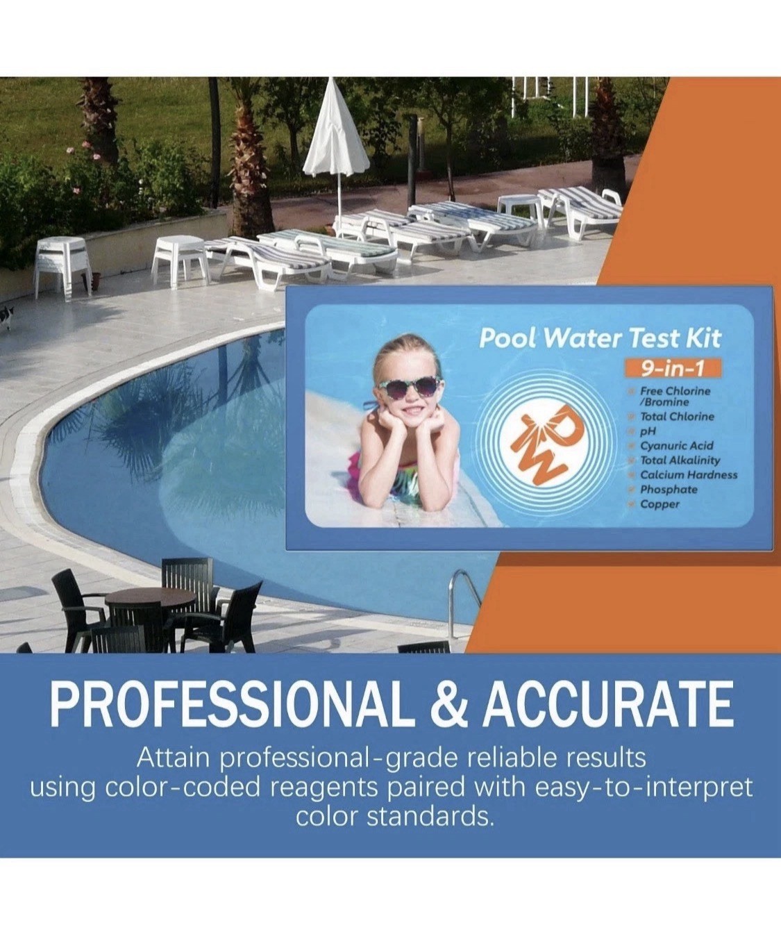 9 Way Pool Test Kit Hot Tub and Spa Water Chemical Test Kit for pH & Total C... gallery