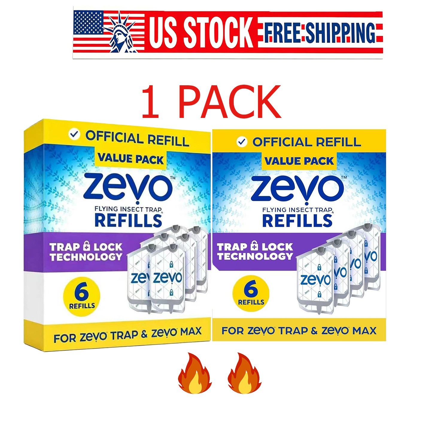 Zevo Flying Insect Trap Refill Cartridges Easy to Use (6 Refill Cartridges gallery