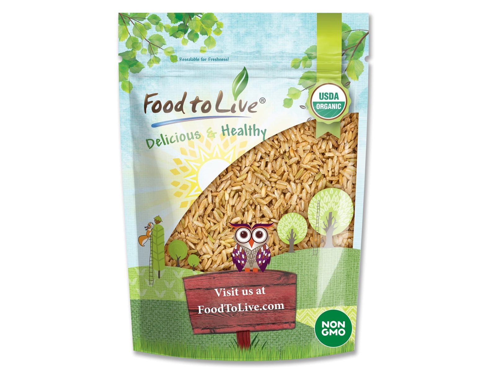 Organic Basmati Brown Rice - Non-GMO, Kosher, Raw, Vegan - by Food To Live gallery