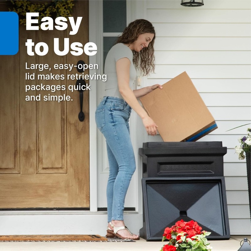 Express Parcel Delivery Box, Large Outdoor Package Bin with Lid, Weather-Resi... gallery