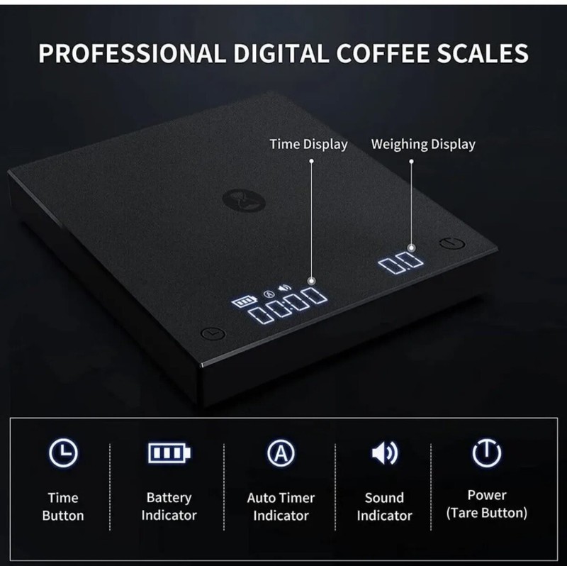 TIMEMORE Digital Scale Basic+ Scale Coffee Food W/ Timer 2000 Grams New In Box gallery