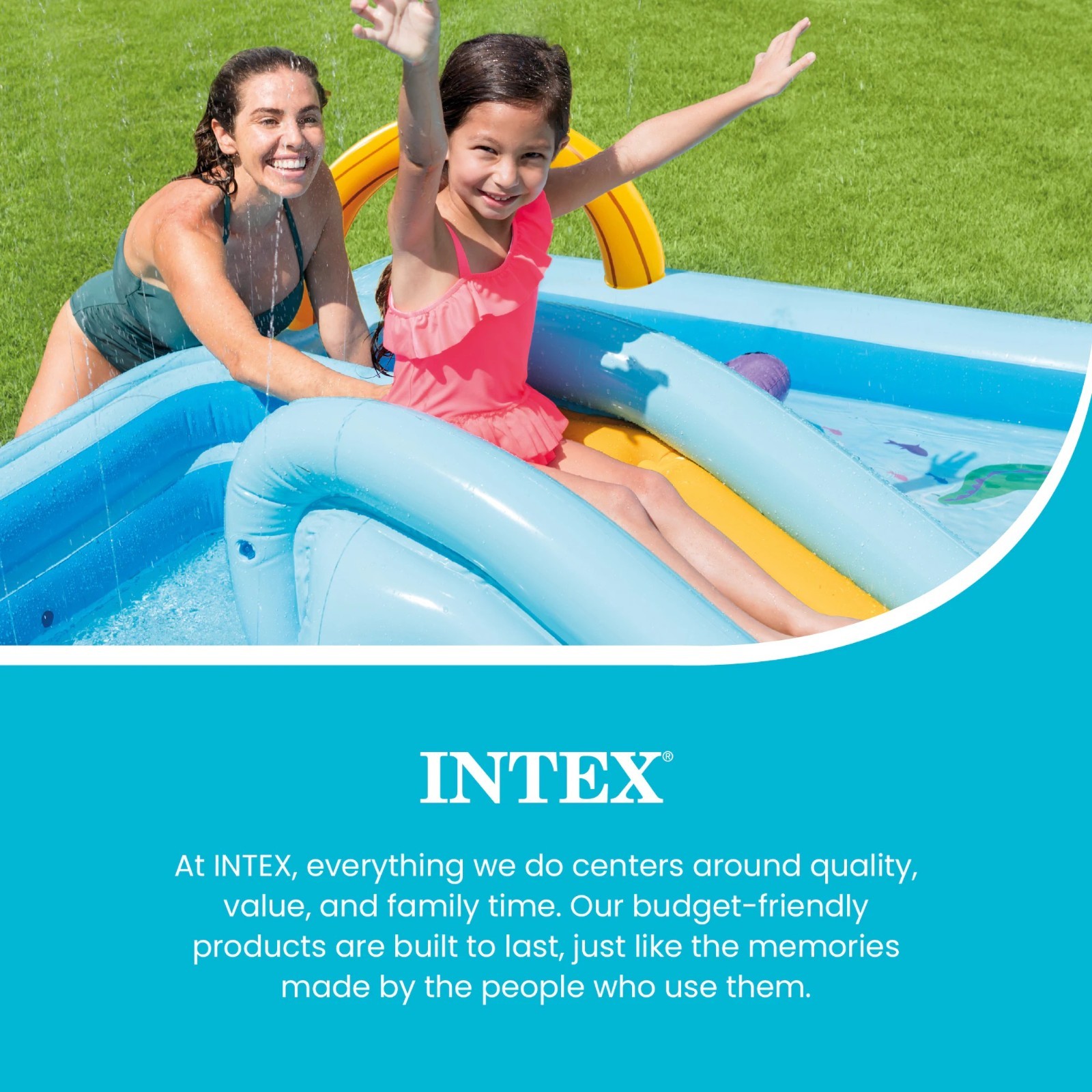 Intex 96" x 78" x 28" Inflatable Jungle Adventure Play Center Spray Kiddie Pool gallery