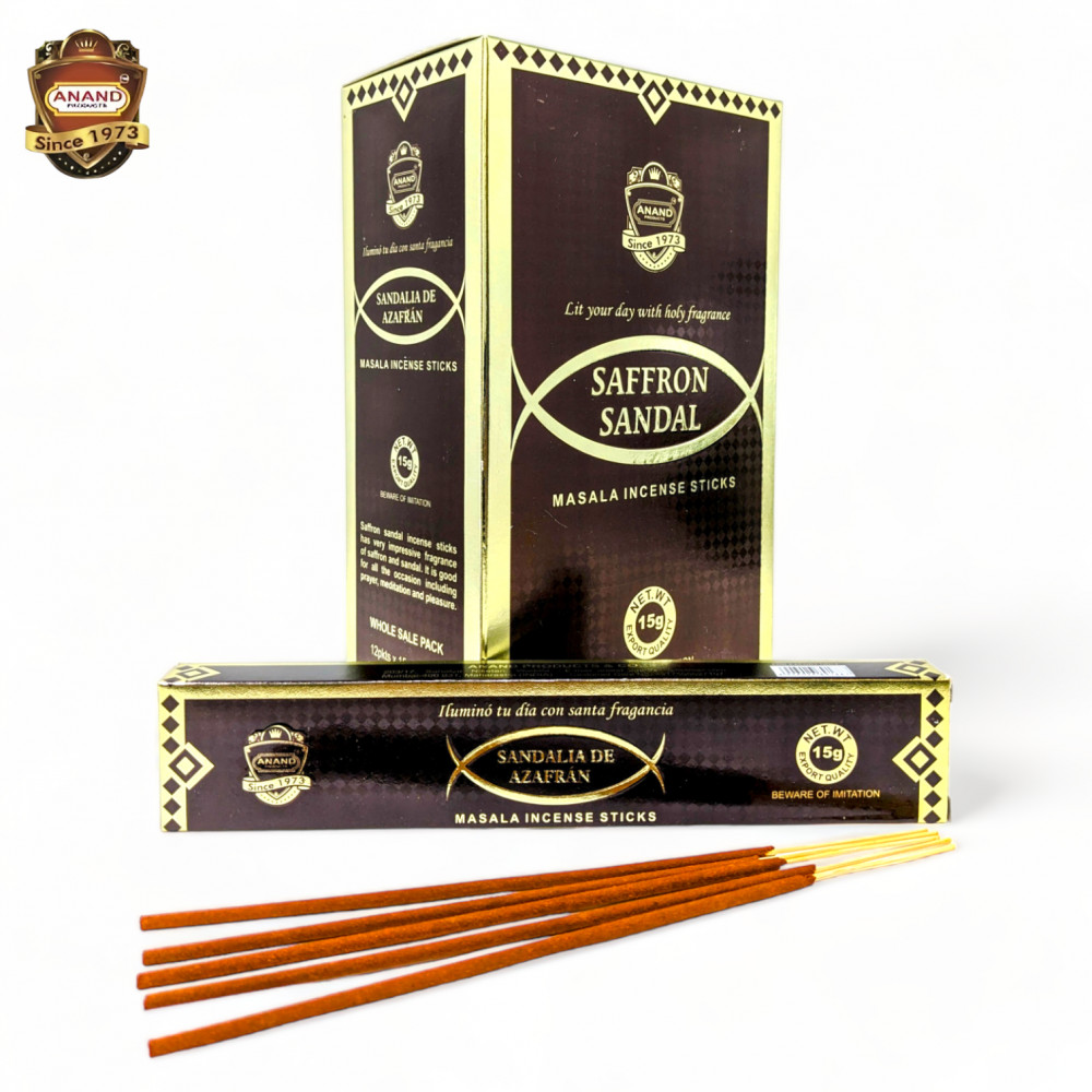 x6 Anand products SAFFRON SANDAL incense sticks (PACK OF 6) 15g x 6=90g gallery