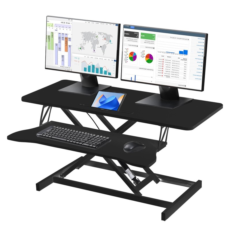 37" Height Adjustable Home Office Computer Desk Converter Stand Up Desk Riser gallery