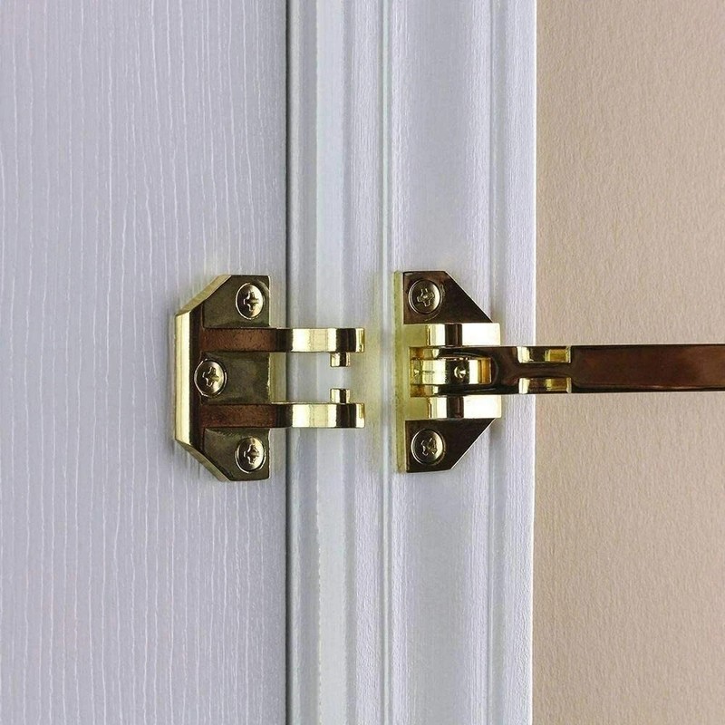 Defiant Door Security Guard Lock Heavy Duty Swing Locker Bright Brass Finish gallery