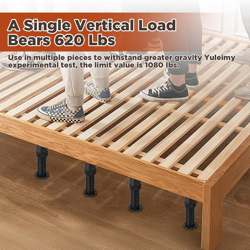 8 PCS Adjustable Height Bed Support Legs (5.1"-8.3") for King Queen Bed Slats... gallery