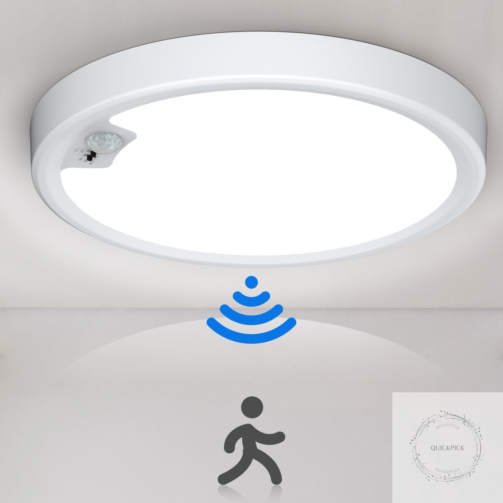 Motion Sensor Ceiling Light Wired, LED Flush Mount Ceiling Light Fixture 18W/ gallery