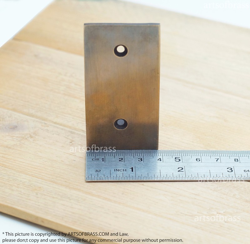 3.00 Inch Vintage Solid Brass Western Corner Protector - Cabinet, Table, Trunk gallery