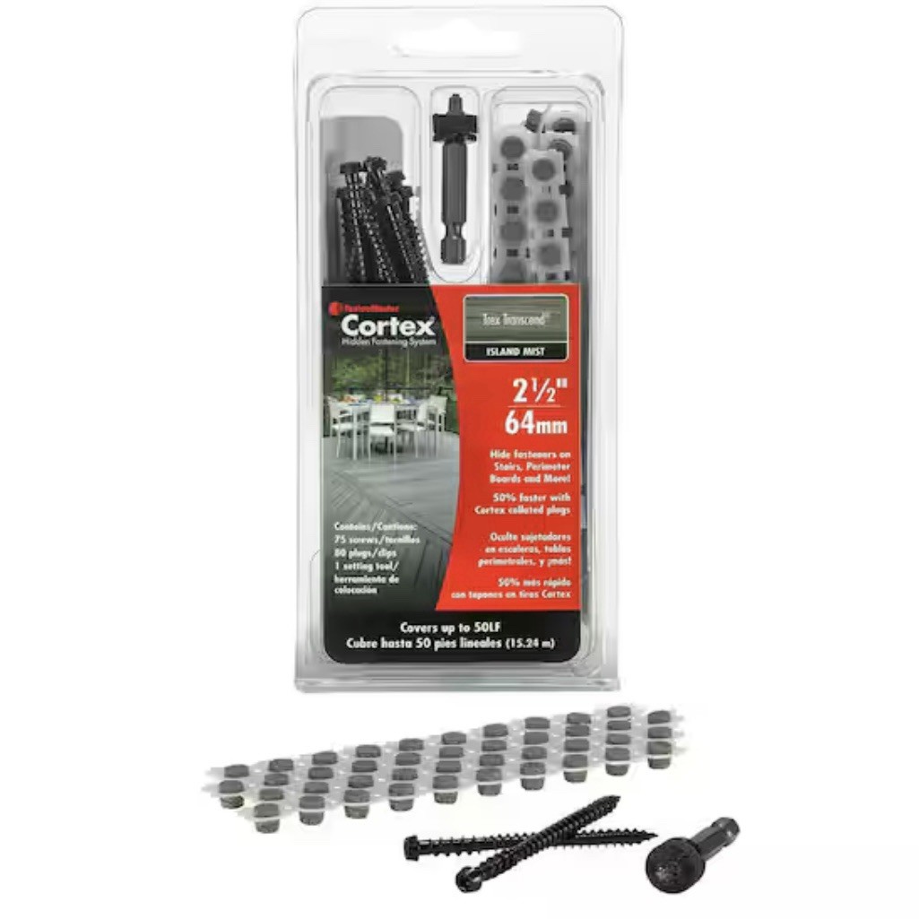 FASTENMASTER Cortex Hidden Fastening System Trex screws & Plugs in Island Mist gallery