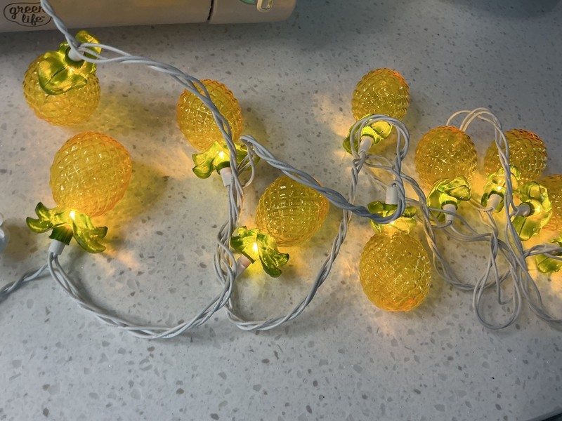 2 Sets Pineapple Tropical String Lights Indoor Outdoor Patio Bar 8.75” Each New gallery