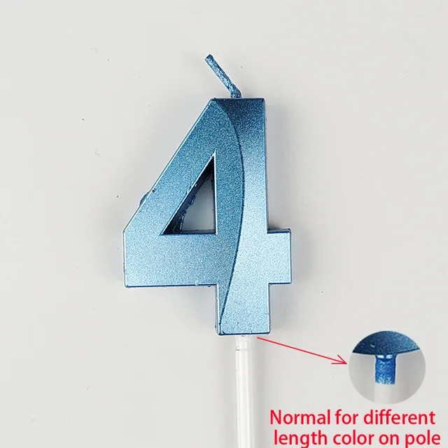 0-9 Numer Candle Pink Blue Happy Birthday 3D Number Candles Cake Topper Decorati gallery